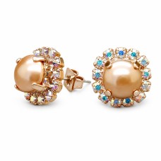 Auskari „Sirds spogulis II (Rose Gold)“ ar Swarovski® kristāliem
