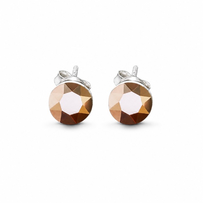Sudraba auskari „Klasika II (Rose Gold)“ ar Swarovski® kristāliem