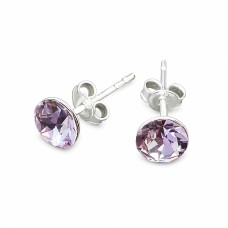 Sudraba auskari „Klasika II (Violet)“ ar Swarovski™ kristāliem