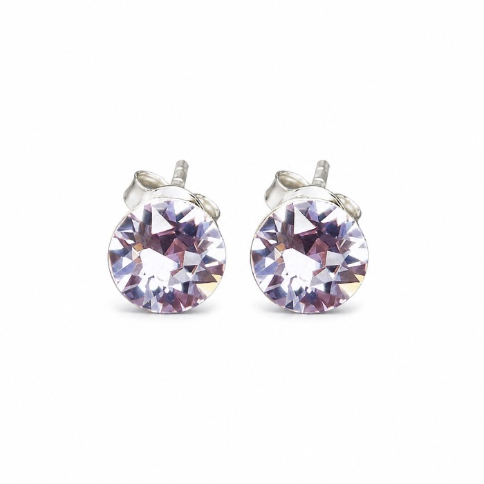 Sudraba auskari „Klasika II (Violet)“ ar Swarovski® kristāliem
