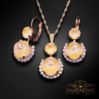 Komplekts "Klaris VI (Peach DeLite)" ar Swarovski™ kristāliem