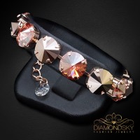 Aproce "Vorteks (Rose Gold / Light Rose Golden Shadow)" ar Swarovski™ kristāliem