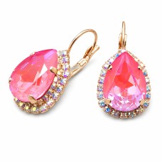 Auskari „Debesu Piliens III (Lotus Pink DeLite)“ ar Swarovski® kristāliem