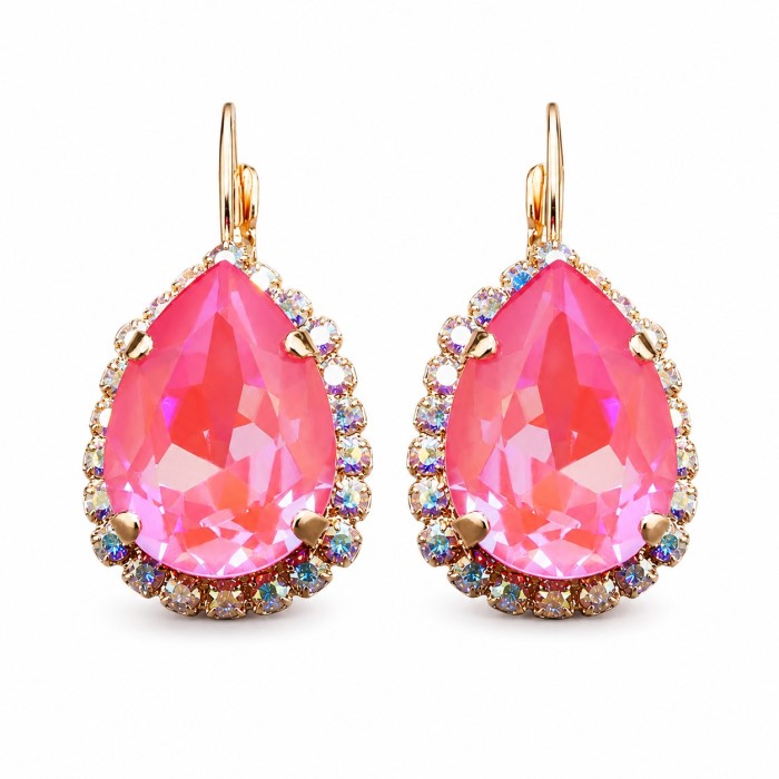 Auskari „Debesu Piliens III (Lotus Pink DeLite)“ ar Swarovski® kristāliem