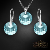 Sudraba komplekts "Marianna (Aquamarine)" ar Swarovski™ kristāliem