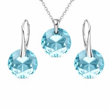 Sudraba komplekts sievietēm „Marianne (Aquamarine)“ ar Swarovski® kristāliem