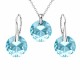Sudraba komplekts sievietēm „Marianne (Aquamarine)“ ar Swarovski® kristāliem