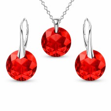 Sudraba komplekts sievietēm „Marianne (Light Siam)“ ar Swarovski® kristāliem