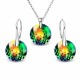 Sudraba komplekts „Marianna (Vitrail Medium)“ ar Swarovski® kristāliem