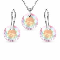 Sidabrinis papuošalų rinkinys moterims „Marianne (Aurora Borealis)“ su Swarovski® kristalais