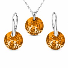 Sidabrinis papuošalų rinkinys moterims „Marianne (Light Colorado Topaz)“ su Swarovski® kristalais