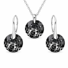 Sidabrinis papuošalų rinkinys moterims „Marianne (Silver Night)“ su Swarovski® kristalais