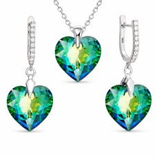 Sidabrinis papuošalų rinkinys moterims „Romantic Heart III R (Vitrail Medium)“ su Swarovski® kristalais