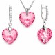 Sudraba komplekts „Iemīlējusies Sirds III R (Rose)“ ar Swarovski® kristāliem