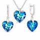 Sudraba komplekts sievietēm „Iemīlējusies Sirds III R (Bermuda Blue)“ ar Swarovski® kristāliem