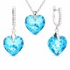 Sudraba komplekts „Iemīlējusies Sirds III R (Aquamarine Shimmer)“ ar Swarovski® kristāliem