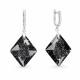 Sudraba auskari „Augošais Kristāls (Silver Night)“ ar Swarovski® kristāliem