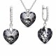 Sudraba komplekts sievietēm „Iemīlējusies Sirds III R (Silver Night)“ ar Swarovski® kristāliem