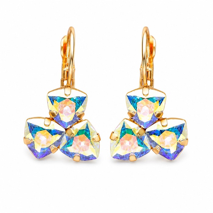 Auskari „Bermudu Trīsstūris III (Aurora Borealis)“ ar Swarovski® kristāliem
