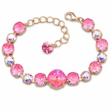 Apyrankė moterims DiamondSky „Akinantis Spindesys II (Lotus Pink DeLite)“ su Swarovski kristalais