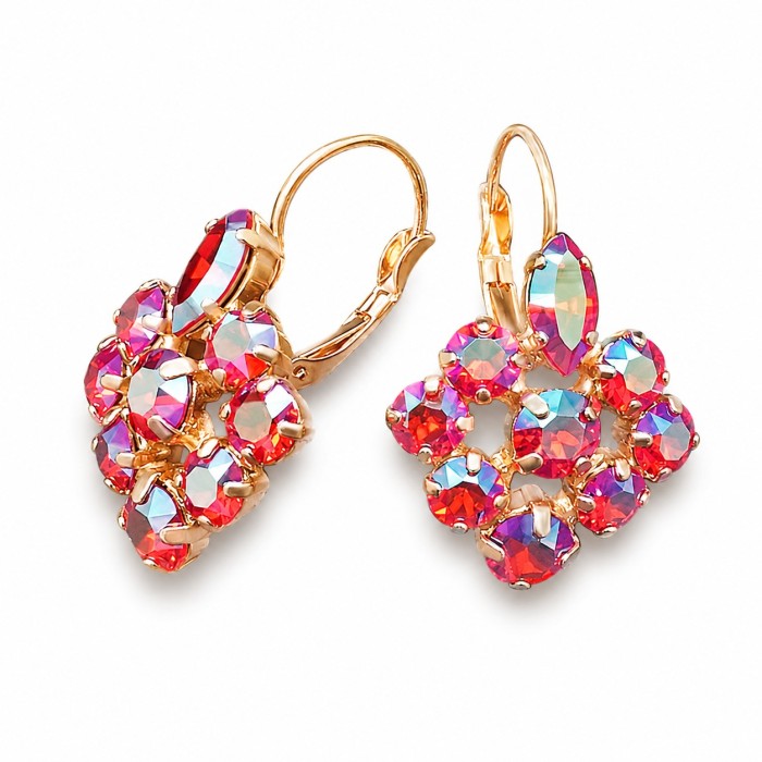 Auskari „Greznums (Light Siam Shimmer)“ ar Swarovski® kristāliem