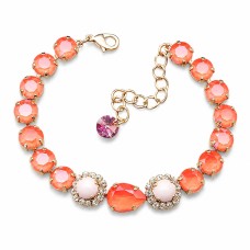 Apyrankė moterims DiamondSky „Crystal Drop III (Light Coral)“ su Swarovski kristalais