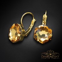 Серьги "Фантазия (Light Colorado Topaz)" с кристаллами Swarovski™