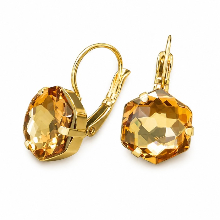 Auskari „Fantāzija (Light Colorado Topaz)“ ar Swarovski® kristāliem