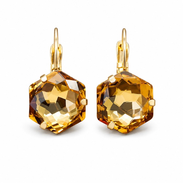 Auskari „Fantāzija (Light Colorado Topaz)“ ar Swarovski® kristāliem