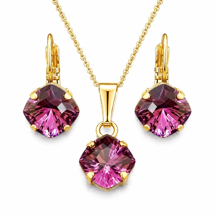 Komplekts sievietēm „Mistika (Amethyst)“ ar Swarovski® kristāliem