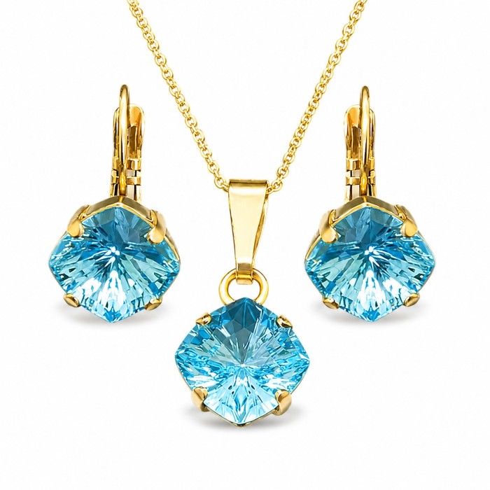 Komplekts sievietēm „Mistika (Aquamarine)“ ar Swarovski® kristāliem