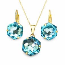 Komplekts sievietēm „Fantāzija (Aquamarine)“ ar Swarovski® kristāliem