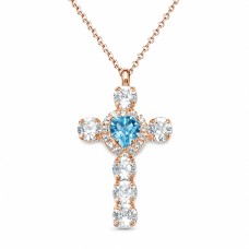 Кулон «Для Тебя (Aquamarine)» с кристаллами Swarovski™