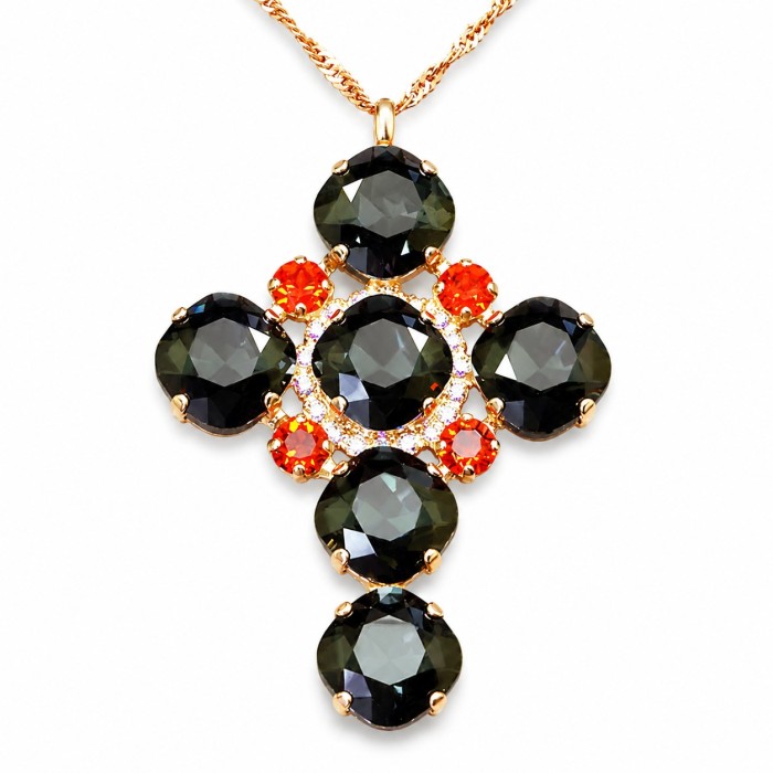 Kulons „Glamour (Graphite / Light Siam)“ ar Swarovski® kristāliem