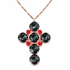 Кулон «Гламур (Graphite / Light Siam)» с кристаллами Swarovski®