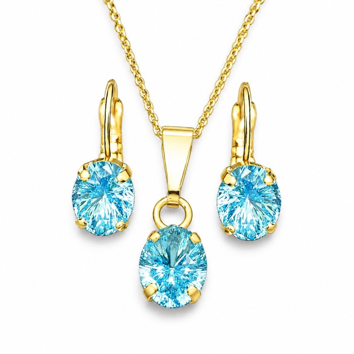 Komplekts „Mistika II (Aquamarine)“ ar Swarovski® kristāliem