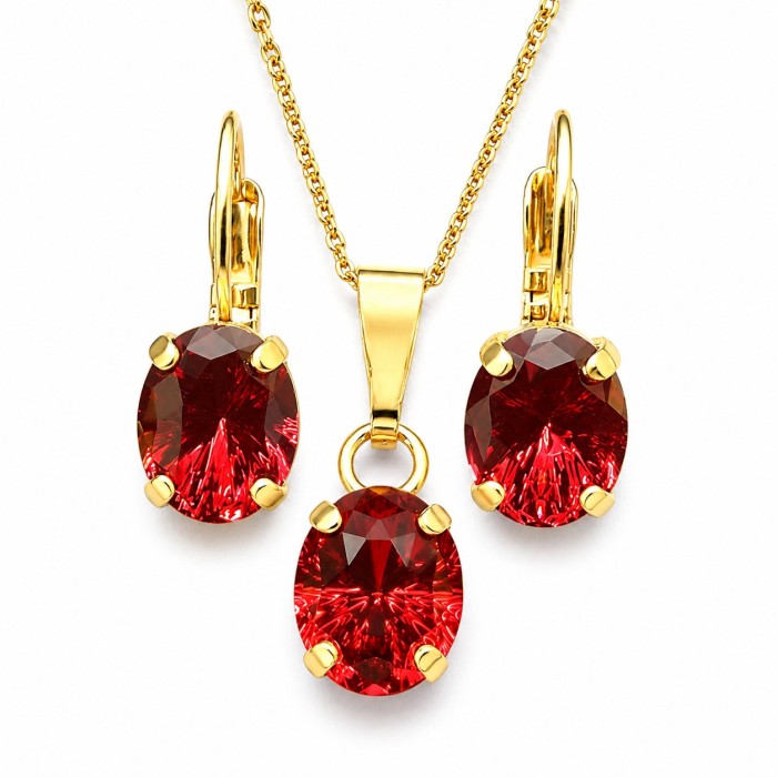 Komplekts „Mistika II (Scarlet)“ ar Swarovski® kristāliem