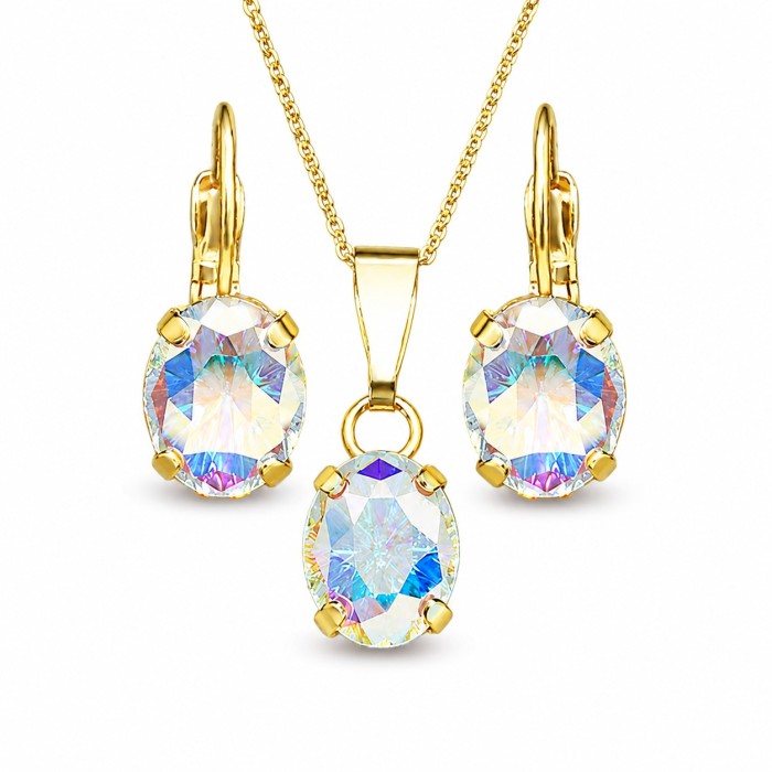Komplekts „Mistika II (Aurora Borealis)“ ar Swarovski® kristāliem