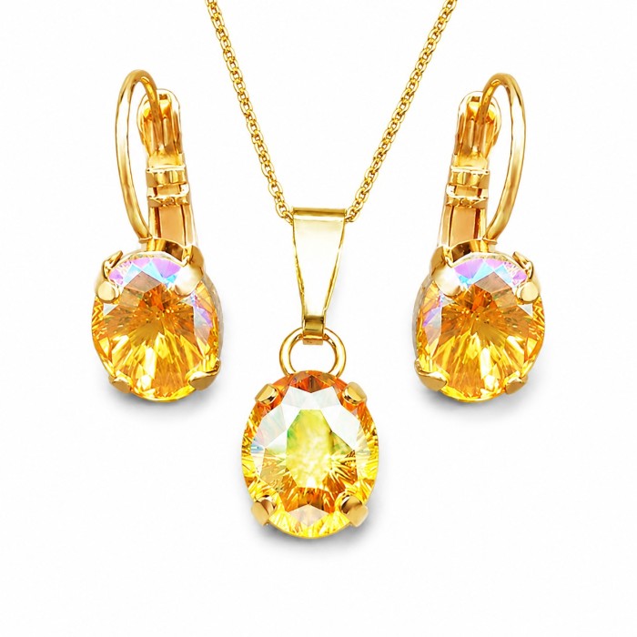 Komplekts „Mistika II (Light Topaz Shimmer)“ ar Swarovski® kristāliem