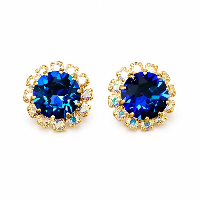 Auskari „Krāšņums III (Bermuda Blue)“ ar Swarovski® kristāliem