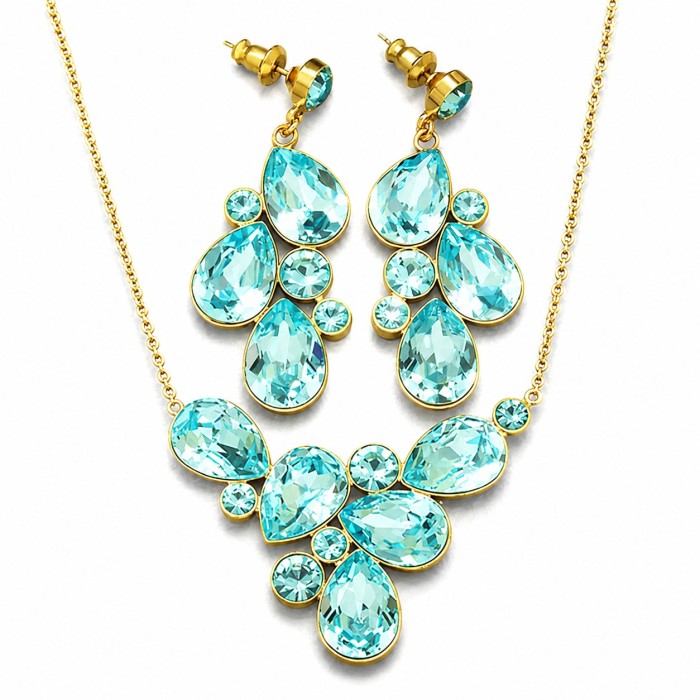 Komplekts sievietēm „Fillory Burvība (Aqua Bohemica)“ ar Preciosa® kristāliem