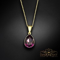 Sudraba kulons "Kristāla Lāse (Amethyst)" ar Preciosa™ kristāliem