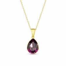 Серебряный кулон 925 пробы «Кристальная Капля (Amethyst)» с кристаллами Preciosa®