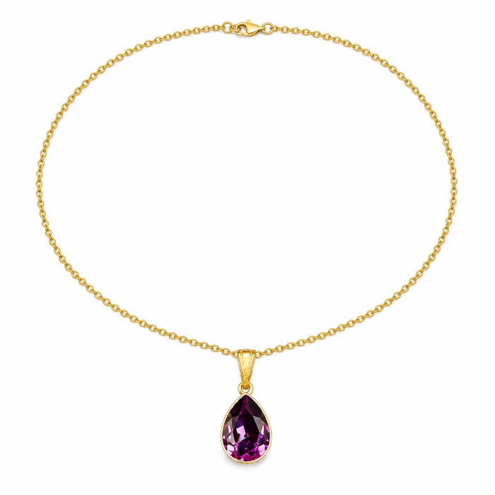 Sudraba komplekts „Kristāla Lāse (Amethyst)“ ar Preciosa® kristāliem