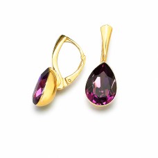 Sudraba auskari „Kristāla Lāse (Amethyst)“ ar Preciosa™ kristāliem