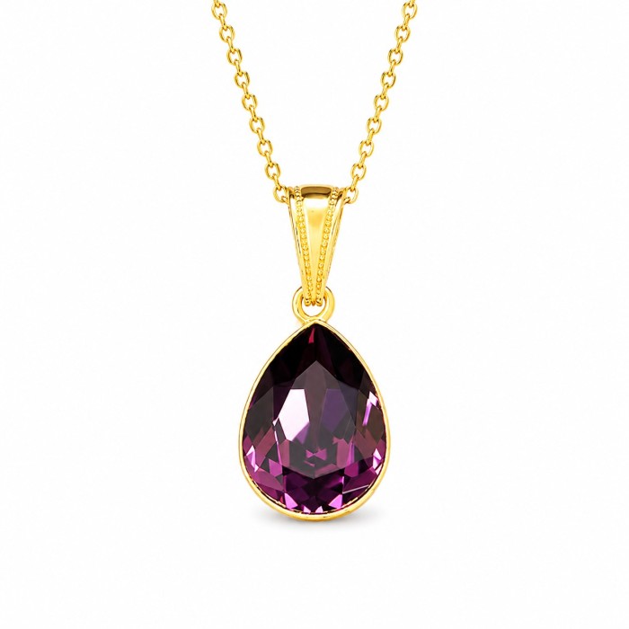 Sudraba kulons „Crystal Drop (Amethyst)“ ar Preciosa® kristāliem