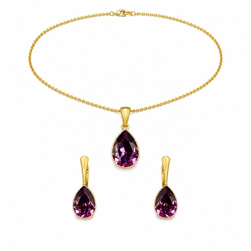Sudraba komplekts „Kristāla Lāse (Amethyst)“