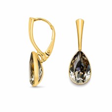 Sudraba auskari „Kristāla Lāse (Black DIamond)“ ar Preciosa™ kristāliem