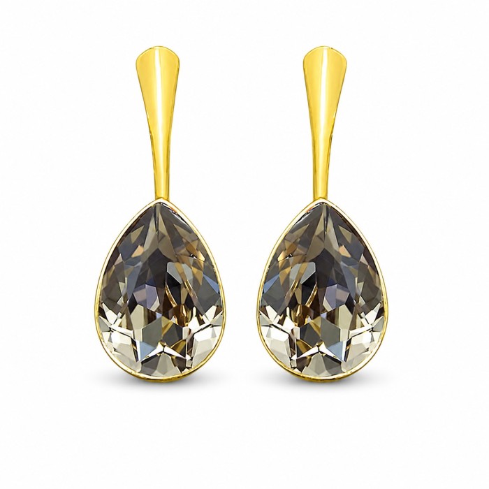 Sudraba auskari „Kristāla Lāse (Black DIamond)“ ar Preciosa® kristāliem