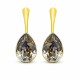 Sudraba auskari „Kristāla Lāse (Black DIamond)“ ar Preciosa® kristāliem